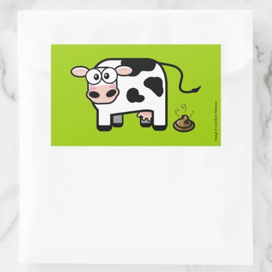 Sticker Rectangulaire Vache cabossante ennuyée (Sac)