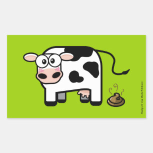 Sticker Rectangulaire Vache cabossante ennuyée