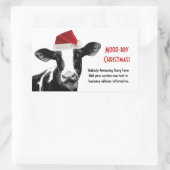 Sticker Rectangulaire Vache de père Noël - Vache laitière portant le cha (Sac)