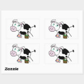 Sticker Rectangulaire Vache lapin de Pâques (Feuille)