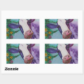 Sticker Rectangulaire Vache pourpre (Feuille)