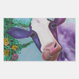 Sticker Rectangulaire Vache pourpre