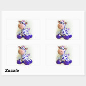Sticker Rectangulaire Vache pourpre (Feuille)