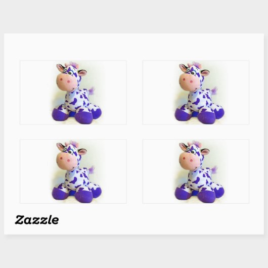 Sticker Rectangulaire Vache pourpre (Feuille)