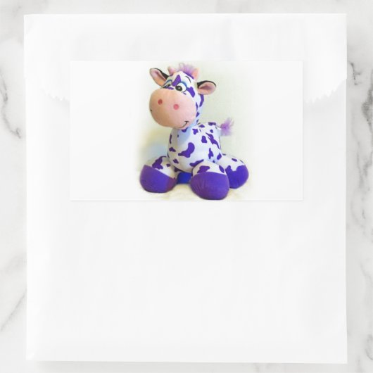 Sticker Rectangulaire Vache pourpre (Sac)