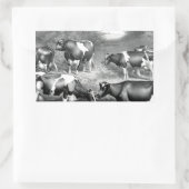 Sticker Rectangulaire Vaches libres Holstein vaches frey (Sac)
