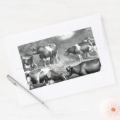 Sticker Rectangulaire Vaches libres Holstein vaches frey (Enveloppe)