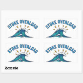 Sticker Rectangulaire Vague de surcharge de stoke (Feuille)