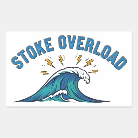 Sticker Rectangulaire Vague de surcharge de stoke (Devant)
