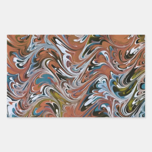 Sticker Rectangulaire Vagues en rouge et bleu acrylique pour l'art Abstr