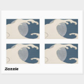 Sticker Rectangulaire Vagues et soleil (Feuille)