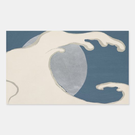 Sticker Rectangulaire Vagues et soleil (Devant)
