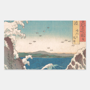 Sticker Rectangulaire Vagues japonaises Naruto Tourbillon Océan Artwork