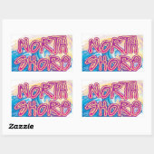 Sticker Rectangulaire Vagues North Shore (Feuille)