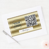 Sticker Rectangulaire Vagues or tendance Gradient QR Code Votre logo (Enveloppe)