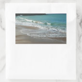 Sticker Rectangulaire Vagues sur la plage bleu turquoise Océan (Sac)