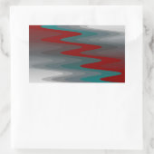 Sticker Rectangulaire vagues turquoises de gris bordeaux (Sac)