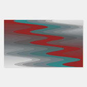 Sticker Rectangulaire vagues turquoises de gris bordeaux (Devant)