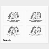 Sticker Rectangulaire Vainqueur Dîner de poulet Dîner Drôle (Feuille)