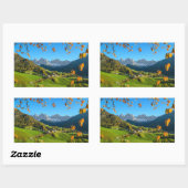 Sticker Rectangulaire Val di Funes avec feuille d'automne rectangle auto (Feuille)
