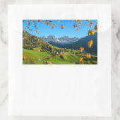 Sticker Rectangulaire Val di Funes avec feuille d'automne rectangle auto (Sac)