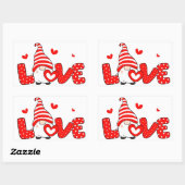 Sticker Rectangulaire Valentine gnome (Feuille)