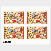 Sticker Rectangulaire Valentine vintage (Feuille)