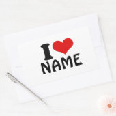 Sticker Rectangulaire Valentines personnalisables Jour J'aime Coeur Pers (Enveloppe)