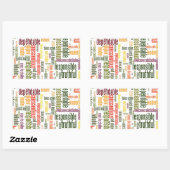 Sticker Rectangulaire Valeurs de motivation de positif des mots #4 (Feuille)