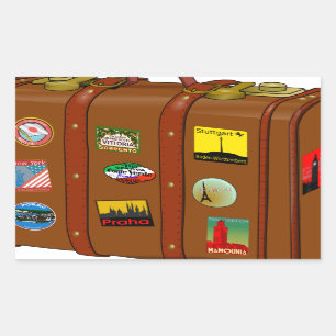 Sticker Rectangulaire Valise de voyage