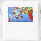 Sticker Rectangulaire Valise et articles de vacances (Sac)