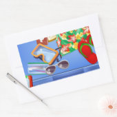 Sticker Rectangulaire Valise et articles de vacances (Enveloppe)