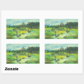 Sticker Rectangulaire vallée verte (Feuille)