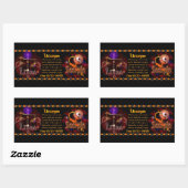 Sticker Rectangulaire Valxart zodiaque gothique Libra Scorpio cusine (Feuille)