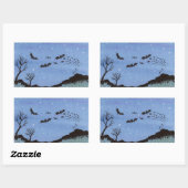 Sticker Rectangulaire Vampire Bats Halloween (Feuille)