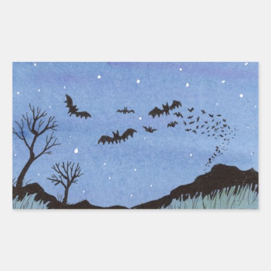 Sticker Rectangulaire Vampire Bats Halloween (Devant)