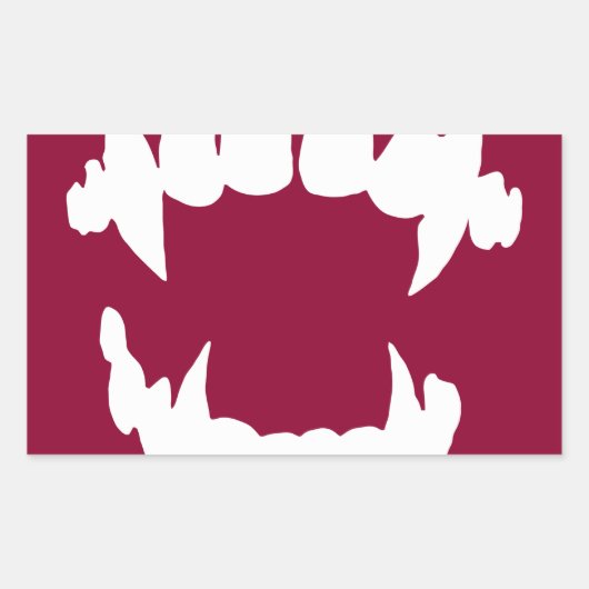 Sticker Rectangulaire Vampire d'Halloween - dents de vampire (Devant)