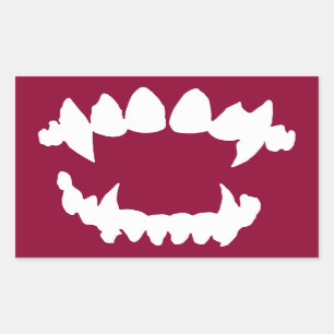 Sticker Rectangulaire Vampire d'Halloween - dents de vampire