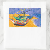 Sticker Rectangulaire Van Gogh Bateaux Plage impressionniste (Sac)