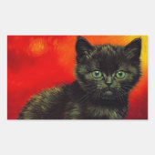 Sticker Rectangulaire Van Gogh Black Kitten (Devant)