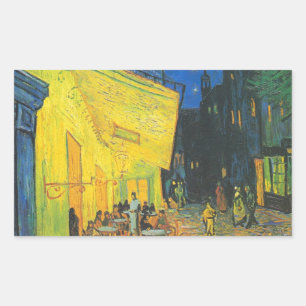 Sticker Rectangulaire Van Gogh Café Terrasse Rue Française Scène