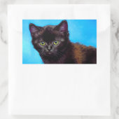 Sticker Rectangulaire Van Gogh Chat et fleurs (Sac)