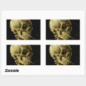 Sticker Rectangulaire Van Gogh Fumer du squelette (Feuille)