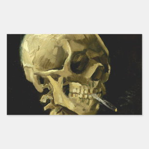 Sticker Rectangulaire Van Gogh Fumer du squelette