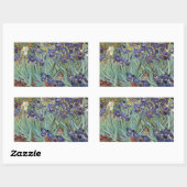 Sticker Rectangulaire Van Gogh Irises Peinture impressionniste (Feuille)