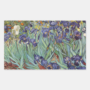 Sticker Rectangulaire Van Gogh Irises Peinture impressionniste