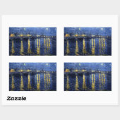 Sticker Rectangulaire Van Gogh : Nuit étoilée sur le Rhône (Feuille)