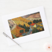 Sticker Rectangulaire Van Gogh Paysage avec Maison et Plowman (Enveloppe)