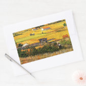 Sticker Rectangulaire Van Gogh - Récolte à La Crau avec Montmajour (Enveloppe)