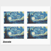 Sticker Rectangulaire Van Gogh Starry Classic Nuit Impressionnisme Art (Feuille)